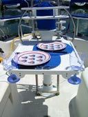 Cockpit Table on Catalina sailboat